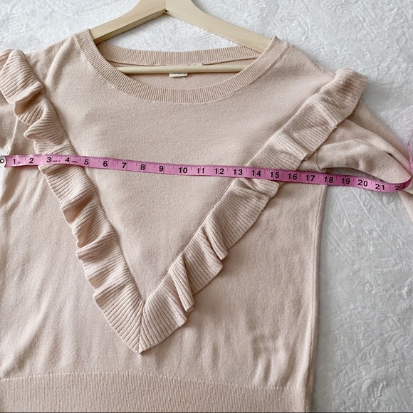 Gap Pale Pink Ruffles Front Sweater - Picture 6 of 11